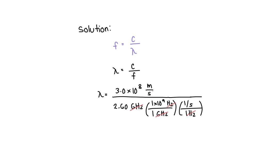 SOLVED A microwave oven operates at 2.60 GHz. What is the wavelength