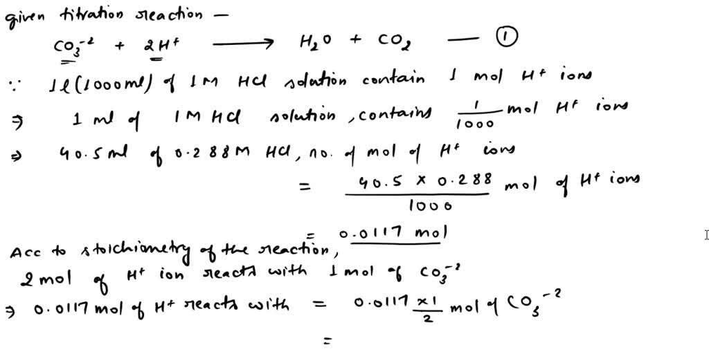 SOLVED: A 0.2638-g soda ash sample analyzed by titrating the sodium ...