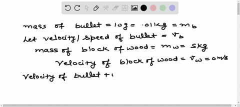 a-100-g-bullet-is-fired-into-a-stationary-block-of-wood-m500kg-the-relative-motion-of-the-bullet-stops-inside-the-block-the-speed-of-the-bullet-plus-wood-combination-immediately-after-the-co-79215