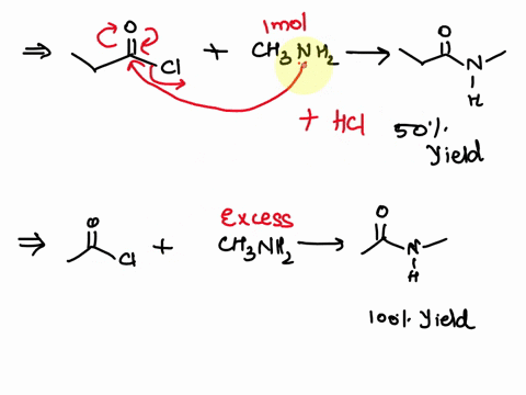 if-propionyl-chloride-is-added-to-one-equivalent-of-methylamine-only-a-50-yield-of-n-methylpropana-3-27271