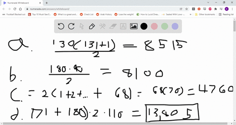 use-the-approach-in-gausss-problem-to-find-the-following-sums-of-arithmetic-sequences-a-1-2-3-4-128-129-130-b-1-3-5-7-175-177-179-c-2-4-6-8-132-134-136-d-71-72-73-178-179-180-94365