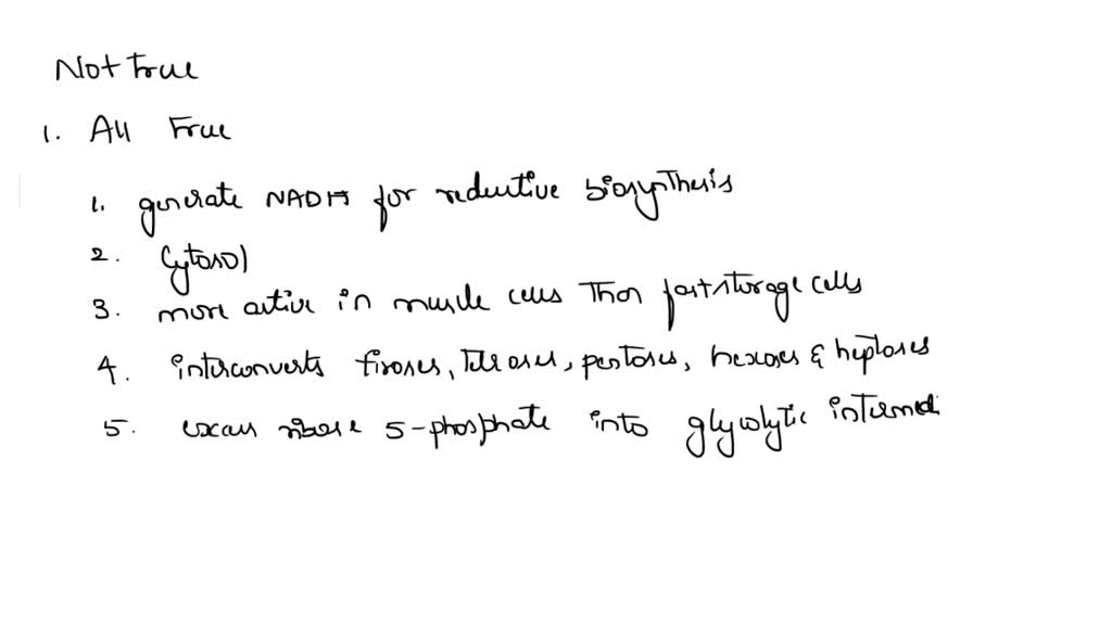 Reductive Statements SOLVED: Which of the following statements about the pentose phosphate ...