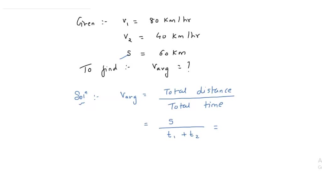 SOLVED: A car moves for half of its time at 80 km/h and for rest half ...