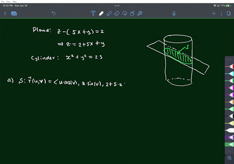 point-a-find-vector-parametric-equation-for-the-ellipse-that-lies-on-the-plane-sx-y-2-and-inside-the-cylinder-2-25-uu-for-0-u-5-and-0-v-25-dafxtv-c-da-ildail-kxl-d-set-up-and-ovaluate-double-53222