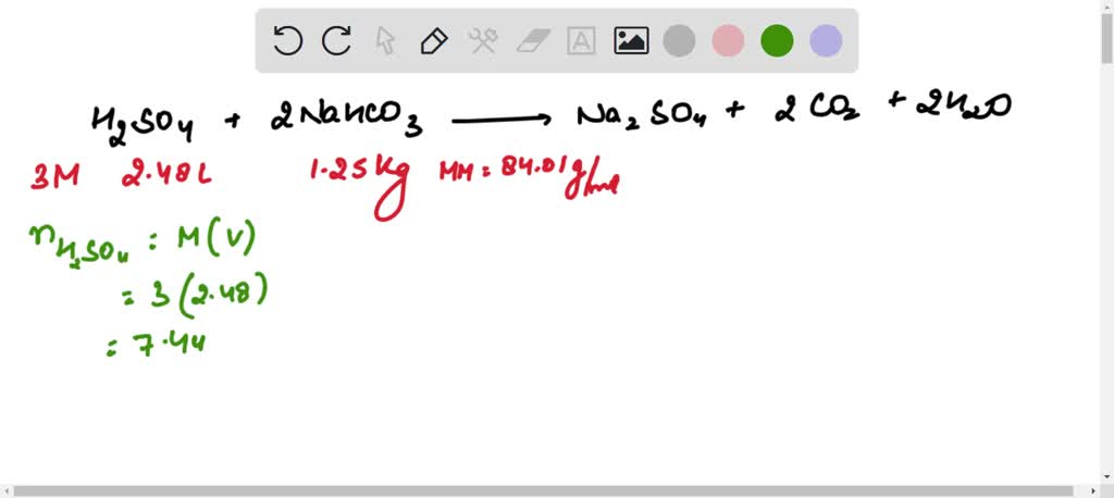 Solved Sulfuric Acid Hso Reacts With Sodium Bicarbonate Nahco To Produce Sodium Sulfate 9607