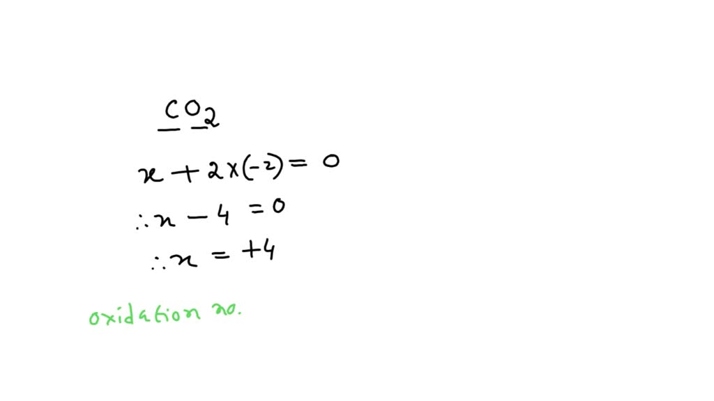 SOLVED: What are the oxidation numbers of carbon in CO2 and CO32 ...