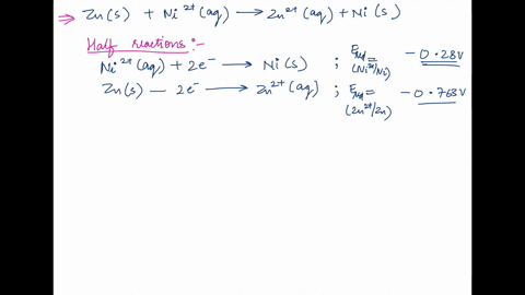 a-voltaic-cell-is-constructed-that-uses-the-following-reaction-and-operates-at-298-k-zns-ni2aq-zn2aq-nis-a-what-is-the-emf-of-this-cell-under-standard-conditions-v-b-what-is-the-emf-of-this-41905
