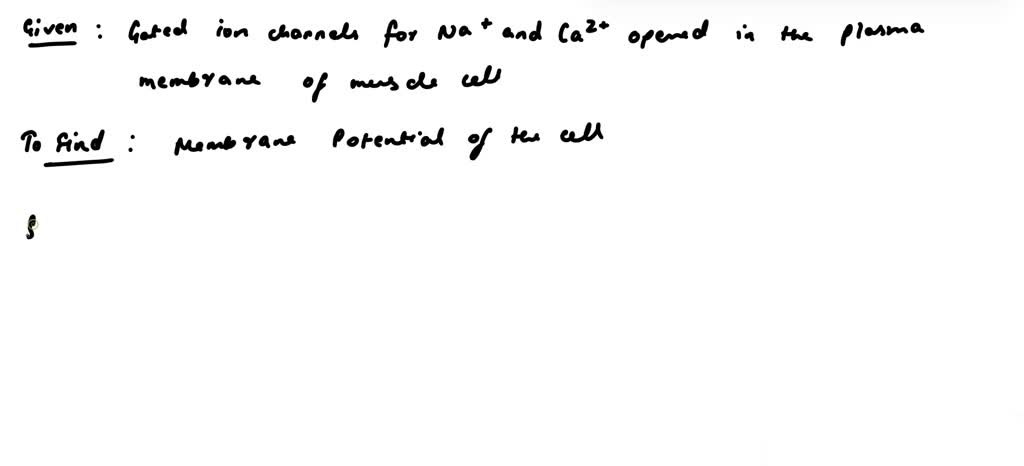 SOLVED: Suppose that gated ion channels for Na+ or Ca2+ opened in the ...