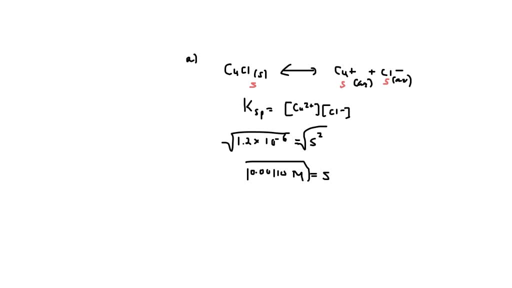 SOLVED Calculate the molar solubility of copper(I) chloride at 25°C