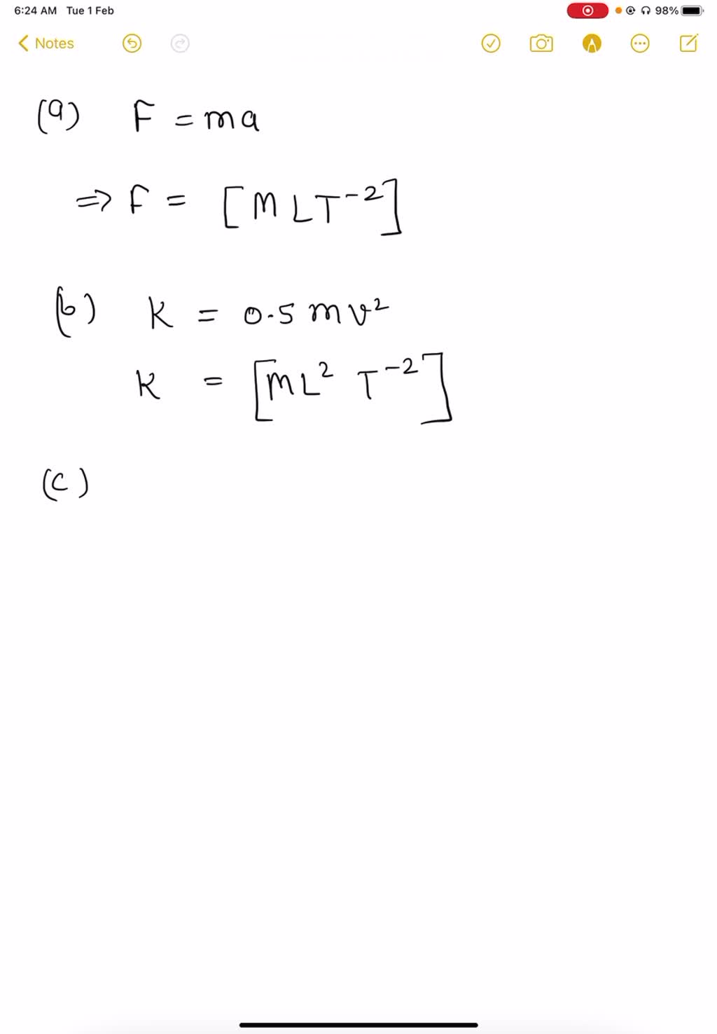 SOLVED Consider the physical quantities ????, ????, ????, ???? and
