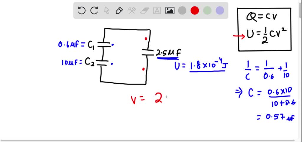 Solved In The Figure Below Assuming C 67 2pc And Vb Va 6 2v Find The Total Energy Stored In