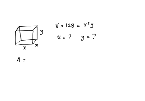 a-closed-top-box-with-a-square-base-will-be-made-to-hold-128-cubic-feet-what-are-the-dimensions-that-will-minimize-the-surface-area-83462