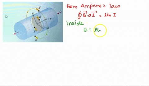 3a-cylindrical-conductor-with-radius-r-05-m-carries-a-current-i-2a-the-current-is-uniformly-distributed-over-the-cross-sectional-area-of-the-conductor-find-the-magnetic-field-as-a-function-o-58705