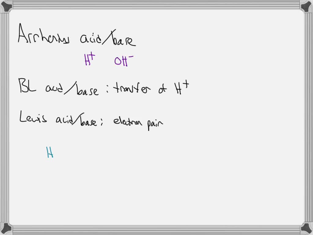 SOLVED For the given reaction below, in terms of Lewis definition A is
