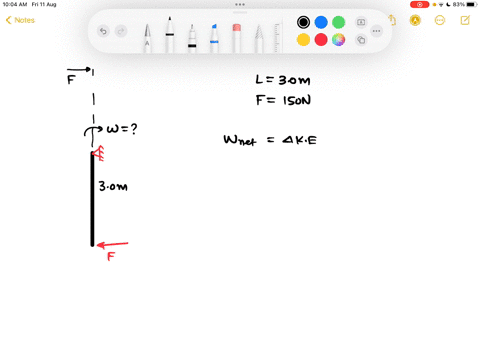 review-the-14-kg-uniform-slender-rod-is-suspended-at-rest-when-the-force-of-f-150-n-is-applied-to-its-end-the-force-is-always-perpendicular-to-the-rodfigure-1-part-a-determine-the-angular-ve-62692