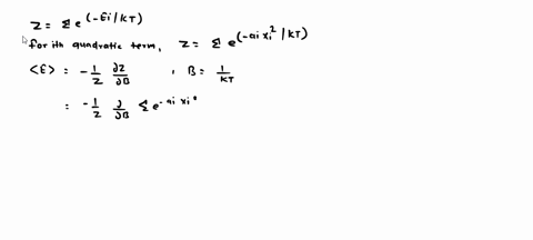 consider-a-system-whose-energy-is-a-sum-of-n-quadratic-terms-e-ei-gixz-write-the-partition-function-z-and-determine-the-average-energy-of-the-system-e-show-that-xi-kbt-20-87084