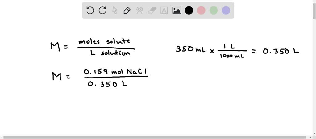 Solved: What Is The Concentration (in M) Of A Sodium Chloride(nacl 