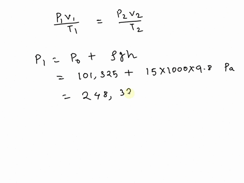 a-driver-releases-an-air-bubble-of-volume-20-cm3-from-the-depth-of-15m-below-the-surface-of-a-lake-where-the-temperature-is-70-0c-what-is-the-volume-of-the-bubble-when-it-reaches-just-below-43006
