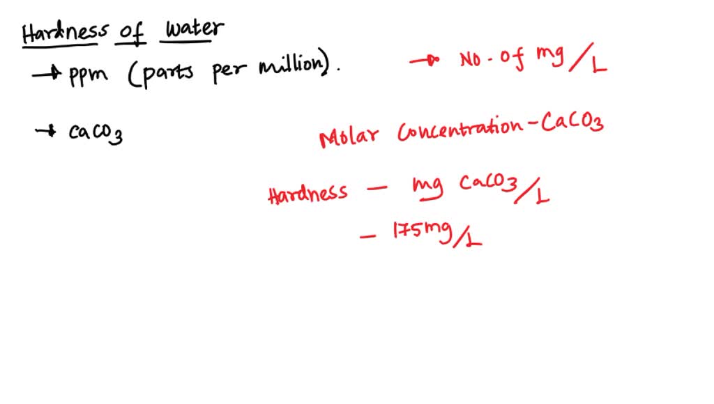 Solved the hardness of water hardness count is usually expressed in