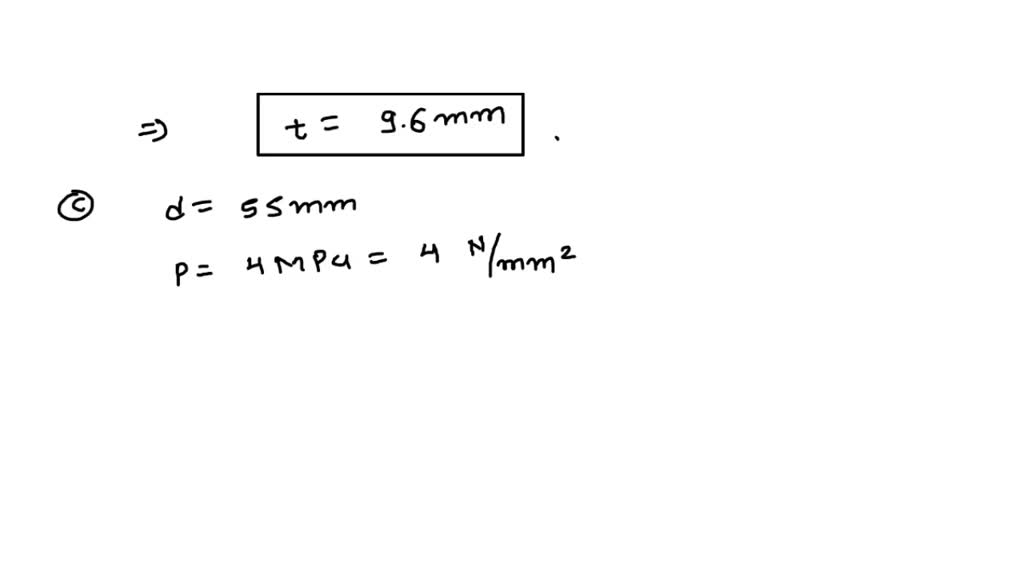 SOLVED: A cylindrical shell (120 cm - inside Diameter) subjected to an ...