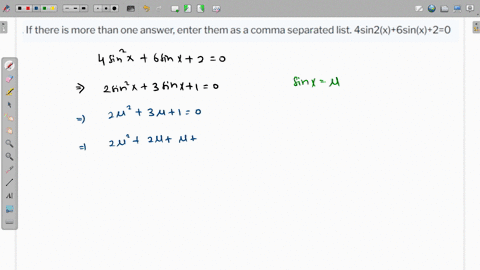 find-all-exact-solutions-on-the-interval-0202-if-there-is-more-than-one-answer-enter-them-as-a-comma-separated-list-4sin2x6sinx20-98364