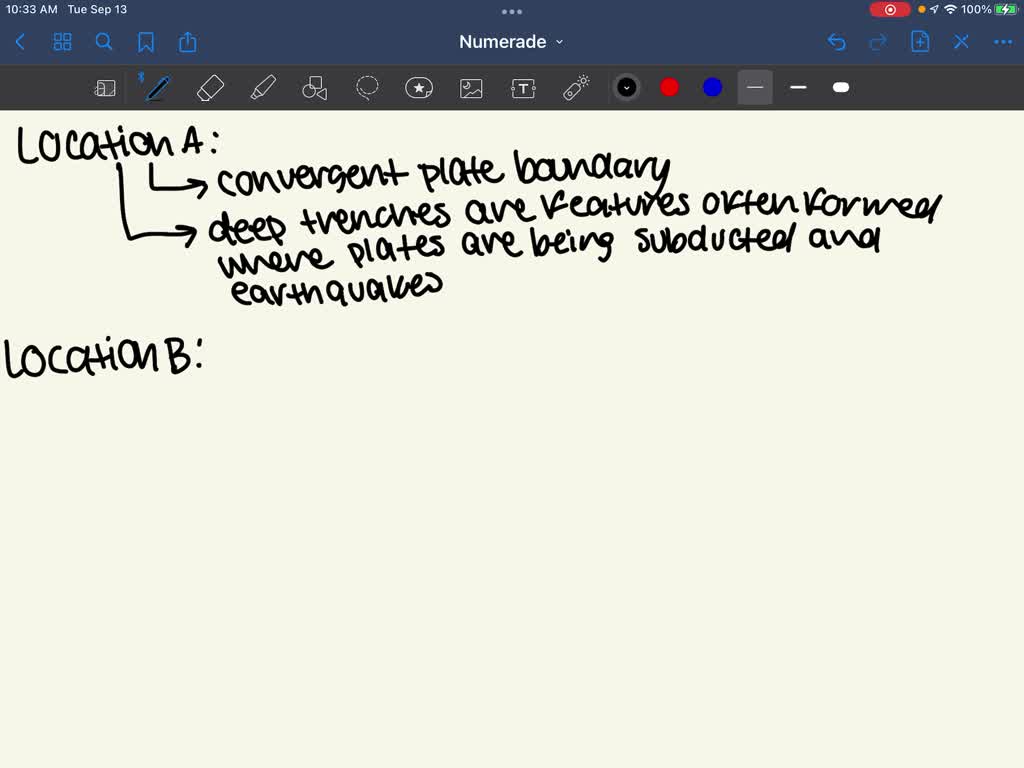 SOLVED The movement of tectonic plates in two locations is described