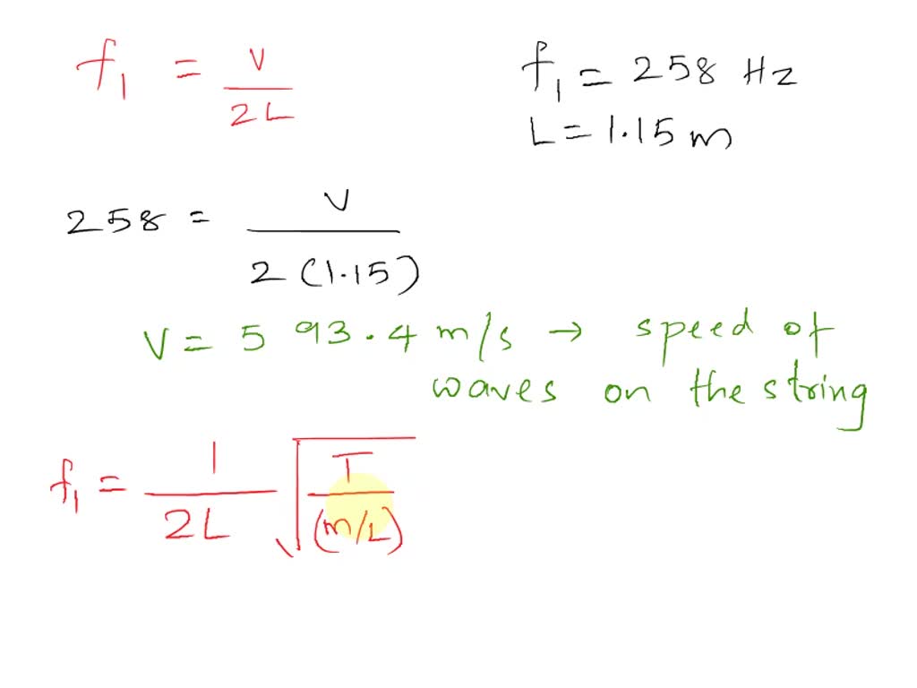 SOLVED: A cello string vibrates with a fundamental frequency of 258 Hz ...