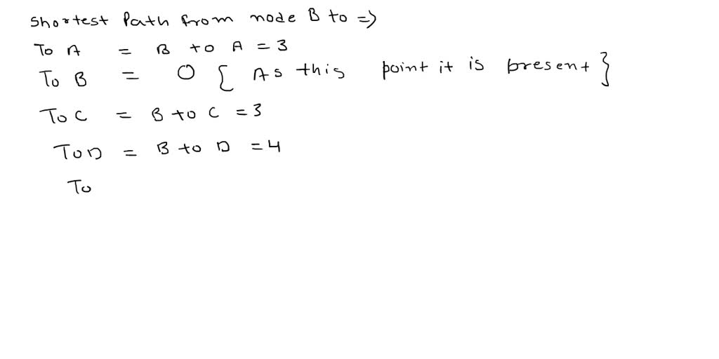 SOLVED: Question No.1. (Marks-5+5) Find the shortest path from node B ...