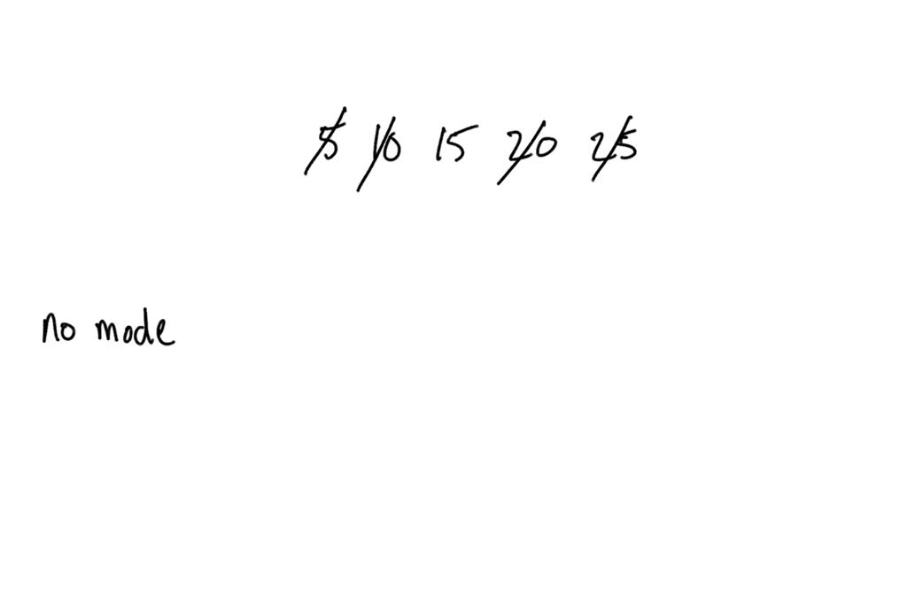 Solved Find The Mean Median And Mode Of The Following Data Set 5