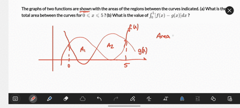the-graphs-of-two-functions-are-shown-with-the-areas-of-the-regions-between-the-curves-indicated-a-4-70357