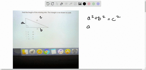 find-the-length-of-the-missing-side-the-triangle-is-not-drawn-to-scale-17-15-a-23-b-64-4-d-8-question-3-1-point-find-the-length-of-the-missing-side-the-triangle-is-not-drawn-to-scale-74671