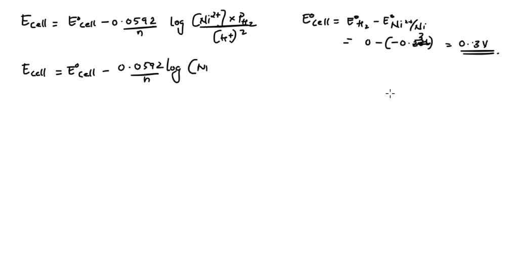 SOLVED The standard electrode potential for the reduction of Ni2+ to