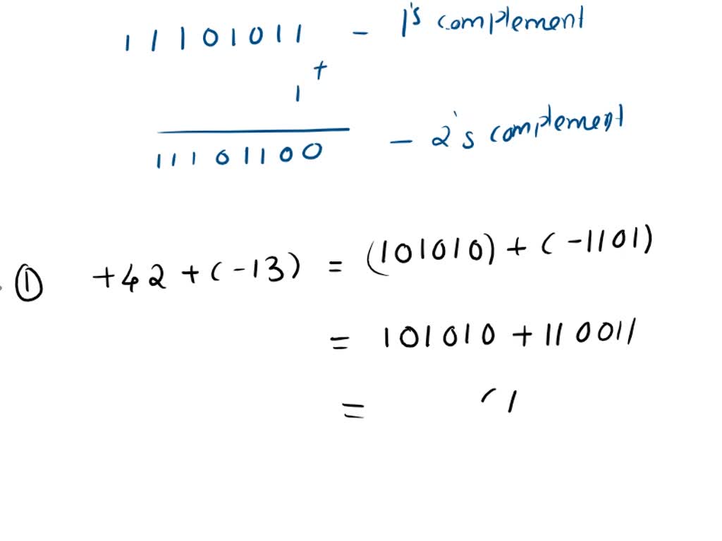 SOLVED: Perform the arithmetic operations (+42) + (-13) and (-42 ...