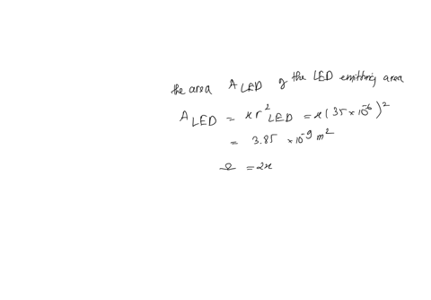 Circuit Led Radius 6. An LED has a circular emitting area of radius 35 um with...