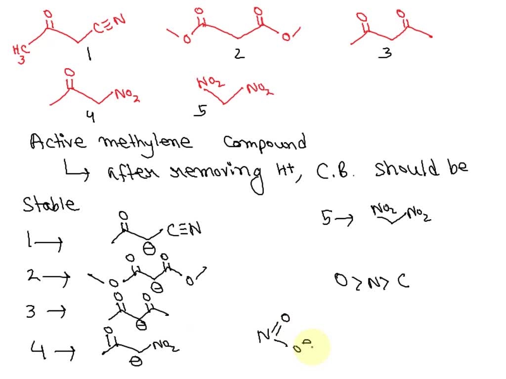 SOLVED: 'Rank the following active methylene compounds in order of ...