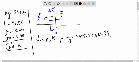 a-block-whose-weight-is-536-n-rests-on-a-horizontal-table-a-horizontal-force-of-429-n-is-applied-to-the-block-the-coefficients-of-static-and-kinetic-friction-are-0645-and-0380-respectively-w-57045