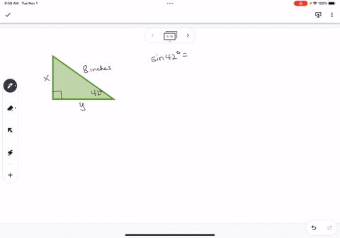 1a-right-triangle-has-hyupotenuse-of-length-8-inches-if-one-angle-is-42-degree-find-the-length-of-each-leg-the-length-of-the-shorter-leg-in-inches-the-length-of-the-longer-leg-in-inches-28353