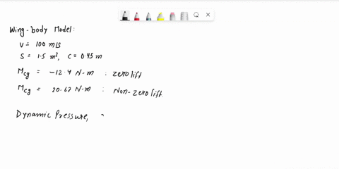consider-a-model-of-a-wingbody-shape-mounted-in-a-wind-tunnel-the-flow-conditions-in-the-test-section-are-standard-sea-level-properties-with-a-velocity-of-100-ms-the-wing-area-and-chord-are-86817