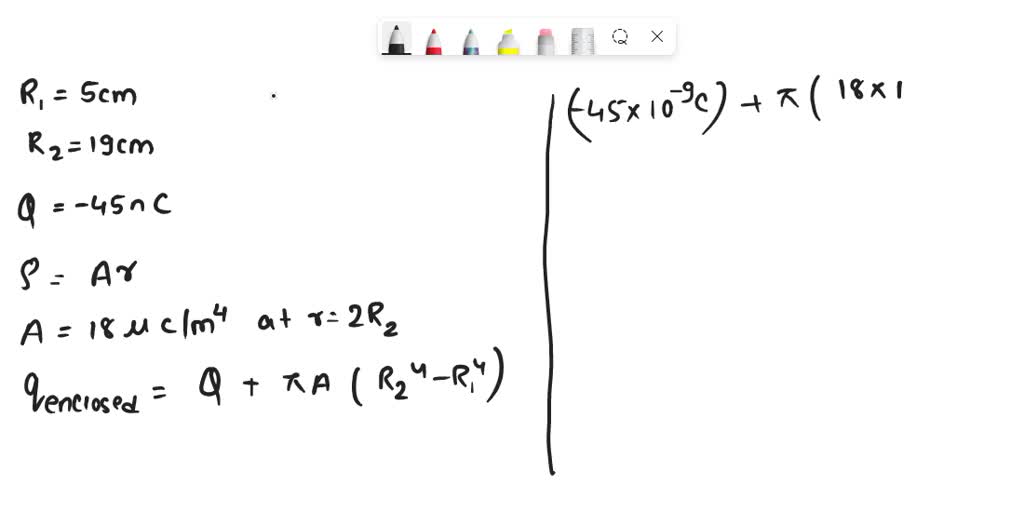 A hollow non-conducting spherical shell has an inner radius R1 = 5 cm ...