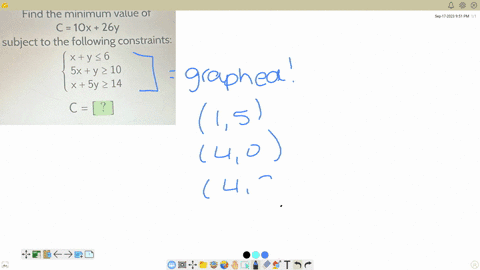find-the-minimum-value-of-p10x26y-the-constraints-are-xy-less-than-or-equal-to-6-5xy-greater-than-or-equal-to-10-x5y-greater-than-or-equal-to-14-63094