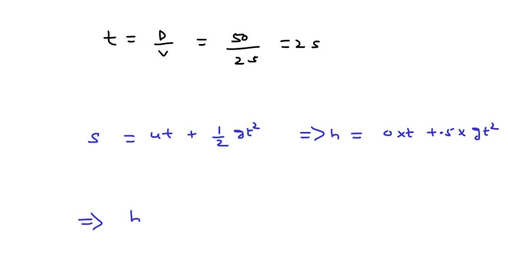 SOLVED A ball thrown horizontally at 25 m/s travels a horizontal