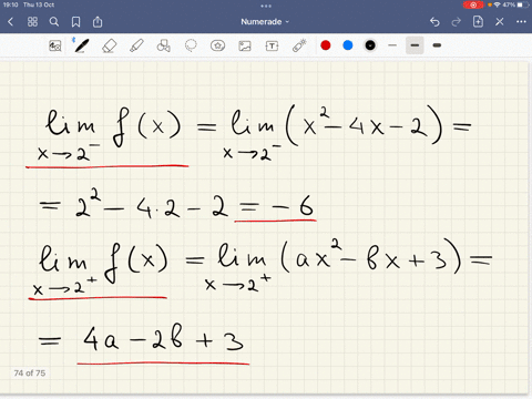 find-the-values-of-a-and-b-that-make-f-continuous-everywhere-fx-x2-4-x-2-if-x-2-ax2-bx-3-if-2-x-3-2x-a-b-if-x-3-47366
