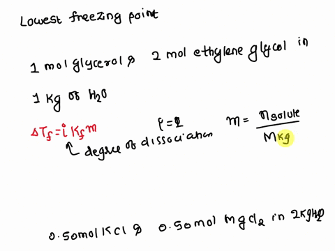 in-each-pair-identify-the-solution-that-will-have-a-lower-freezing-point-explain-a-10-mathrmmol-of-g-66324