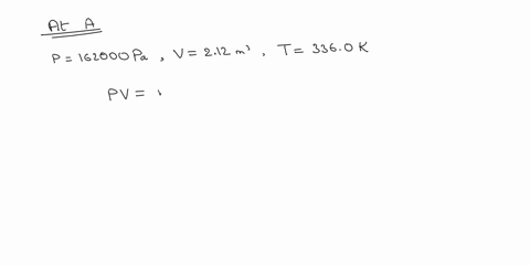 an-ideal-monatomic-gas-in-a-container-expands-isobarically-from-an-initial-temperature-of-33600-k-and-volume-of-212-m3-point-ato-a-final-volume-of-1290-m3-point-b-the-initial-pressure-is-162-74139