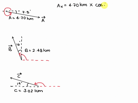 a-farmer-wants-to-fence-his-four-sided-plot-of-flat-land_-he-measures-the-first-three-sides-shown-in-the-figure-as-a-and-what-is-the-correct-length-in-km-and-angle-for-the-fourth-side-write-09799