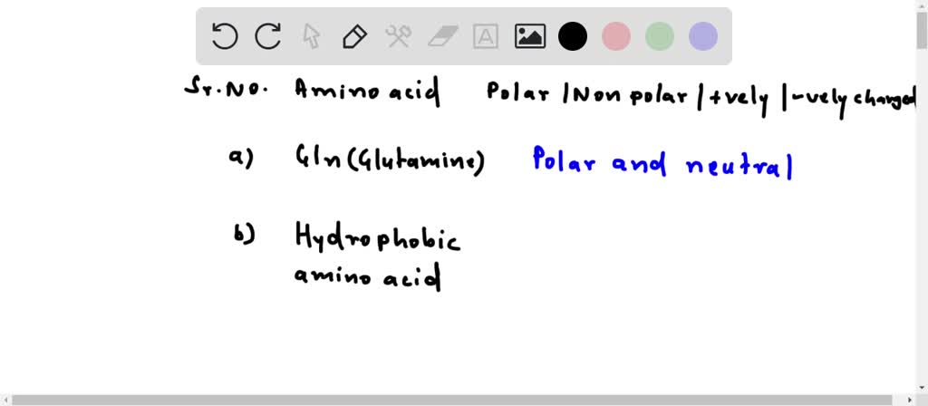 SOLVED: Determine whether each of the following amino acids is polar ...