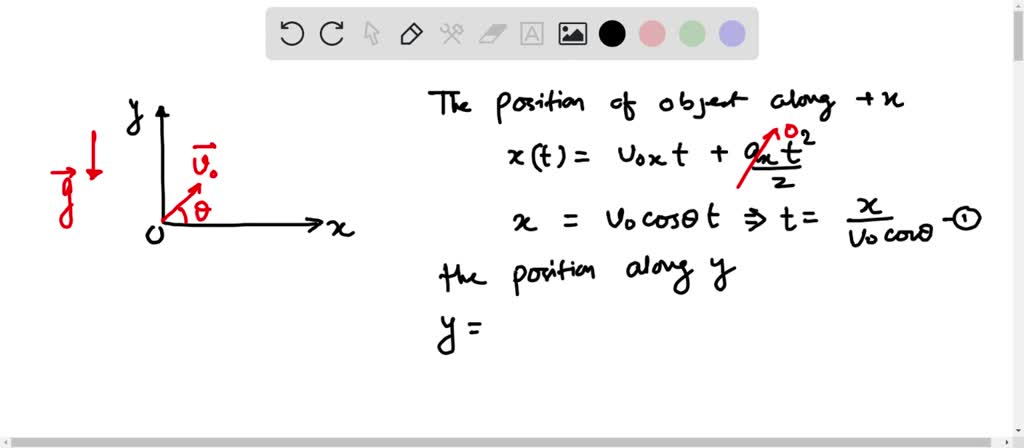 SOLVED: show that trajectory of an object thrown at certain angle with ...