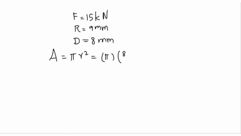 What is the bearing stress if a 15kn force is applied to...