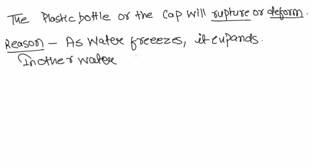 SOLVED What happens to the cap of your plastic bottle filled with