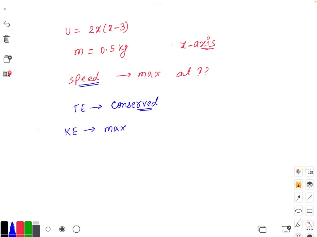 SOLVED: Potential Energy Of The Particle Of Mass 0.5 Kg Moving Along X ...